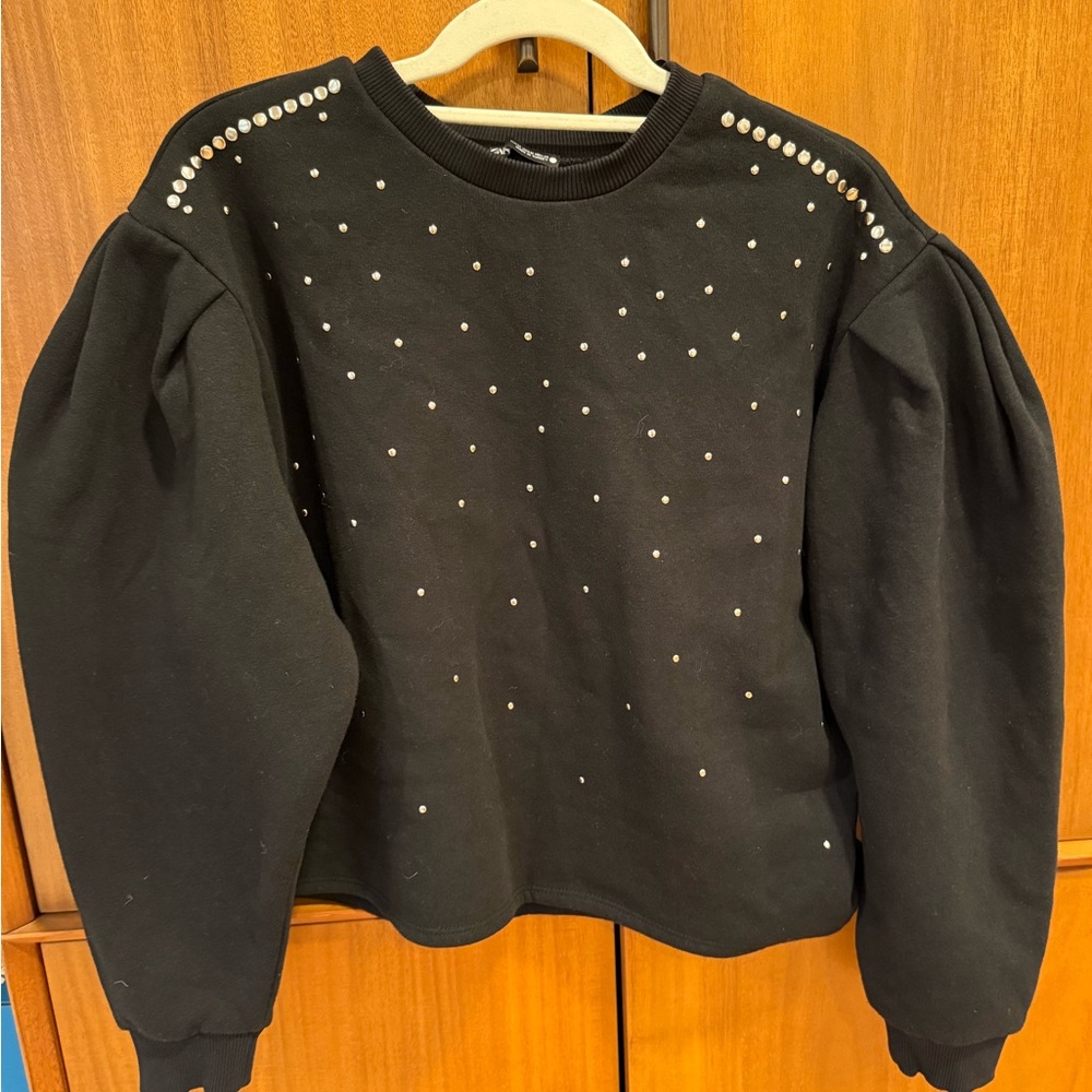 Zara Black Studded Sweatshirt